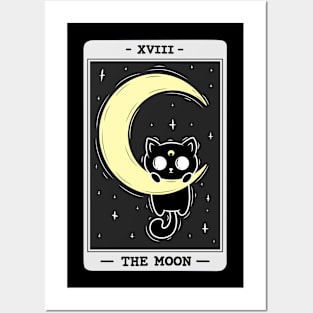 Cat Moon Tarot Card Posters and Art